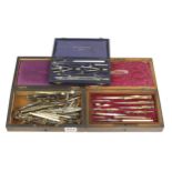 A brass drawing set by BREVETTE in rosewood box with various spares etc G