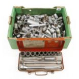 Quantity of sockets and wrenches G