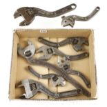 Eight adjustable wrenches by WESTCOTT, GREY, BEMIS & CALL etc G+