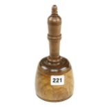A contemporary well figured lignum carving mallet with 3 3/4" head and mahogany handle G++