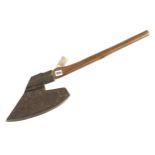 A L/H goosewing side axe with H.M. over hearts touch marks and 12" edge G+