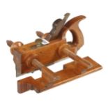 An American handled solid boxwood screwstem plow plane by E SMITH Warranted with well replaced