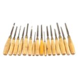 16 mortice chisels with boxwood handles G++