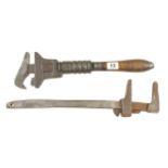 Two unusual adjustable wrenches G