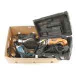 A WORX multi function saw, a MAKITA dry wall driver and a METABO sander 240v Pat tested