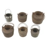 Six cast iron glue pots G