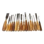 16 ADDIS carving chisels G+