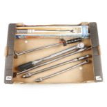 Two torque wrenches and 3 socket bars G+