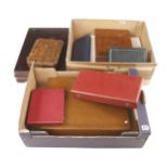 Three wooden cutlery boxes and 7 others G