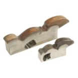 A 1 1/8" iron bullnose plane by MARPLES (marked M) and a 1 1/2" d/t steel shoulder plane with