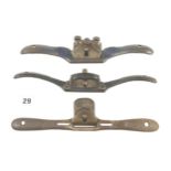 Three steel spokeshaves G