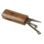 A beech handled timber scribe with folding drag knife G+