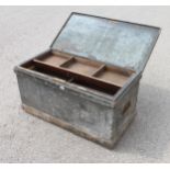 An old pine tool box 37" x 19" x 19" G-