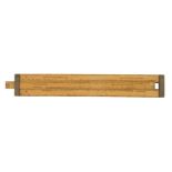 A 9" boxwood slide timber rule with LIDDELL'S Patent Applied For and Sarking, Lining and Flooring,