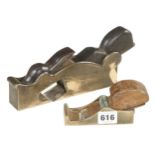 A brass shoulder plane and a chariot plane both for restoration G-
