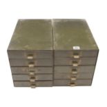 Two sets of metal chests each with 5 drawers with various taps and dies G