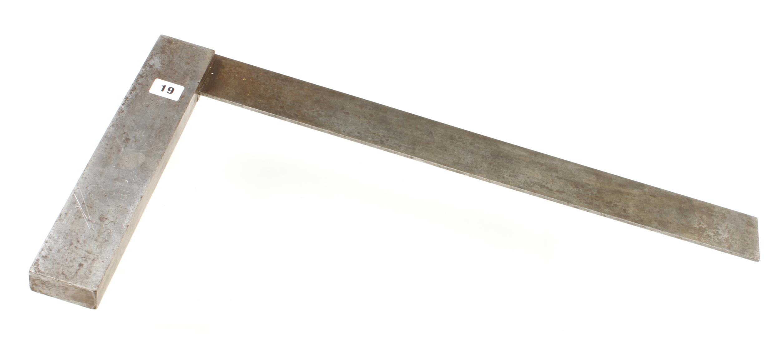 An engineer's steel square by MOORE & WRIGHT with 24" arm G+