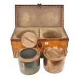 An insulated box with two copper soup holders for sustenance at the shoot G+