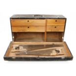 A patternmaker's tool box 33" x 12" x 18" with 4 sliding trays G+