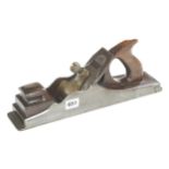 A 14 1/2" d/t steel NORRIS No1 panel plane with replaced iron, chips to infill and handle G