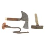 A farrier's buttress, hoe and chopper G