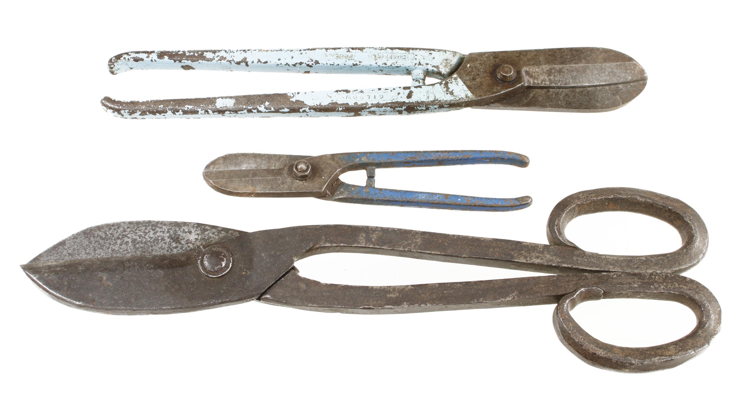 A pair of 16" tin snips by COUSINS and two others G