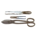 A pair of 16" tin snips by COUSINS and two others G