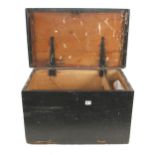 A pine tool box 27" x 16" x 15" containing 20 moulding planes and other tools G
