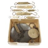 Eight brass faced spring balances G