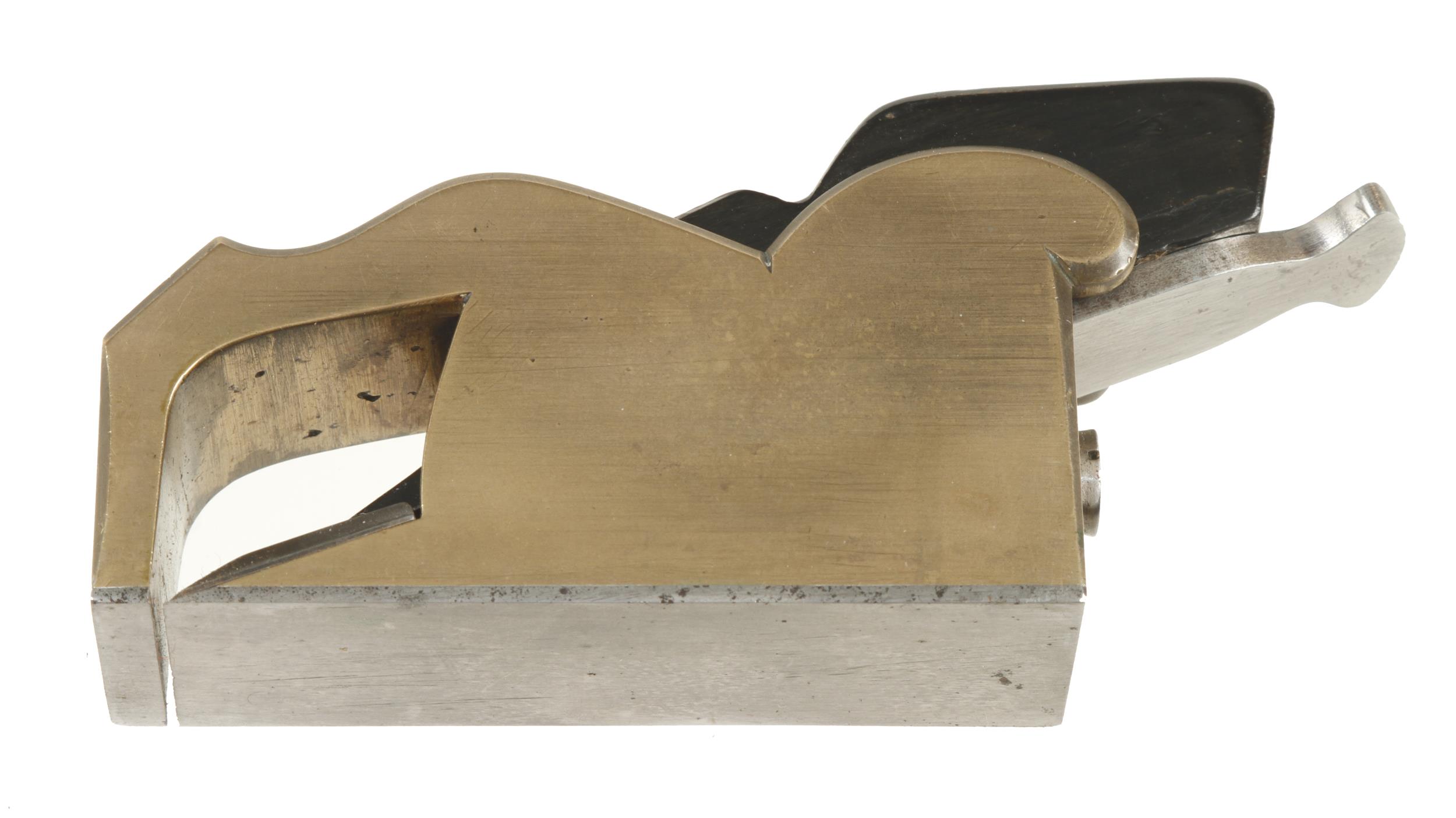 A fine, rare and very little used 1 1/8" steel soled gunmetal NORRIS No 27 bullnose plane stamped on - Image 3 of 5