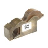 A 1 1/4" brass bullnose plane with replaced wedge, engraved Norris on the side G