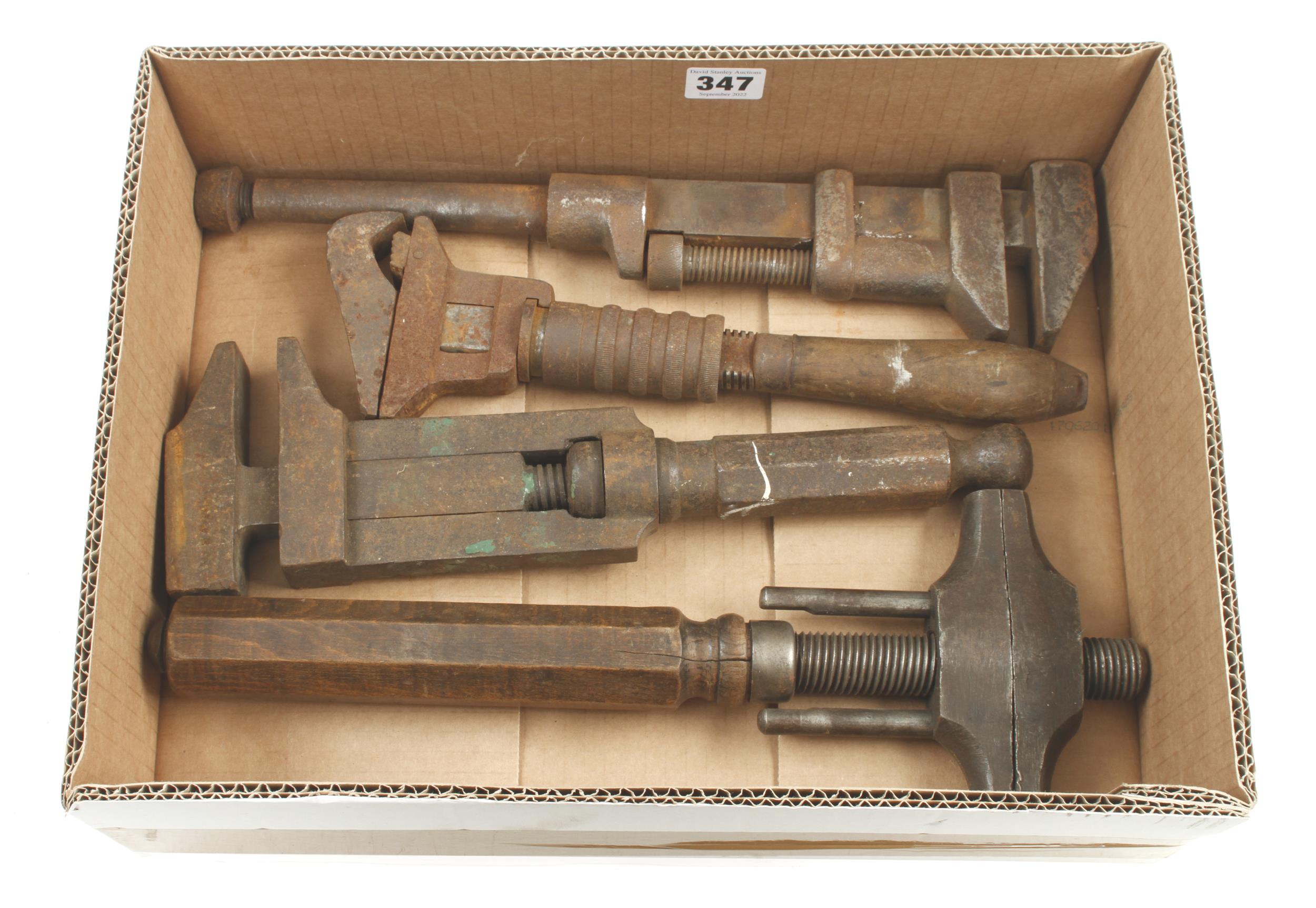 Four large adjustable wrenches G - Bild 2 aus 2