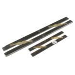 Two ebony and brass parallel rules 12" and 24" few chips G