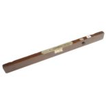 A 30" rosewood and brass level and plumb G