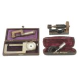 Two special purpose micrometer type gauges in orig boxes and two others by SLOCOMB, WILLIAM FOX