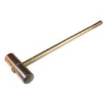 An unusual, fine quality lignum mallet with brass and ash handle G++