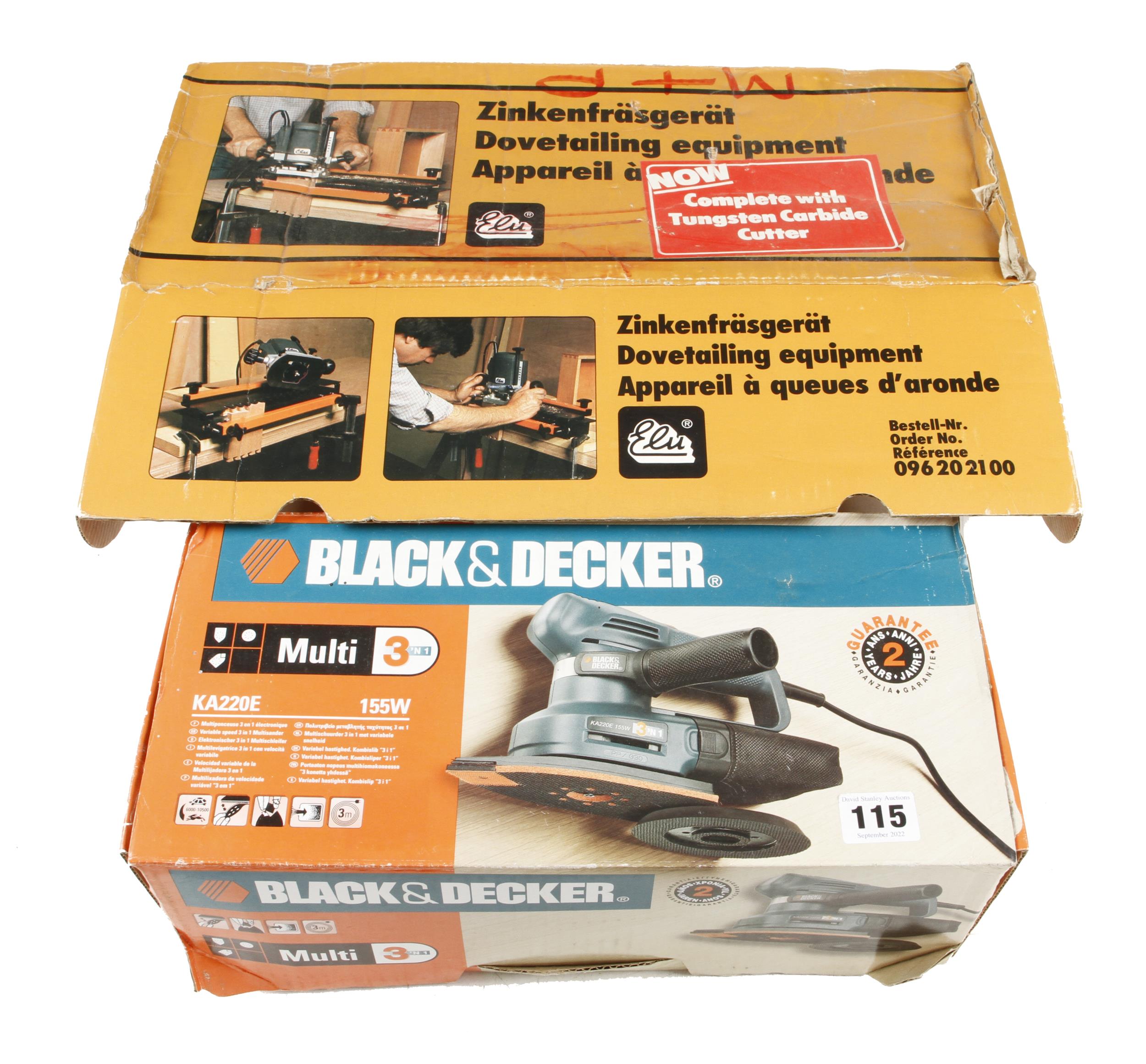 A B & D multi sander 240v and an ELU d/t jig G+ Pat tested