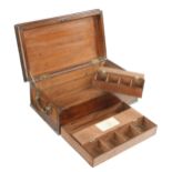 A very rare and fine quality lockable mahogany tool box by HOLTZAPFFEL & DEYERLEIN 14" x 8" x 6"h
