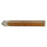 A 2' two fold fully bound boxwood and German silver Engineer's slide rule with protractor hinge by