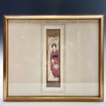 E.L. Andrews, signed watercolour of a Geisha girl, dated 1910, frame size 31 x 36.5cm.