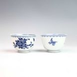 Two Chinese blue and white porcelain tea bowls, 18th century, four character marks to base, height