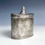 A George V silver George III style oval section tea caddy by George Nathan & Ridley Hayes, the