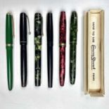 Five Conway fountain pens, including a Conway 15, The Conway Stewart no.286, Conway Stewart 85,