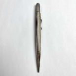 A sterling silver engine turned 'Life-long' propelling pencil, length 123mm, weight 21g.