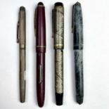 A modern silver engine turned pen by Walker & Hall, Birmingham 1964, weight 11.1g; together with