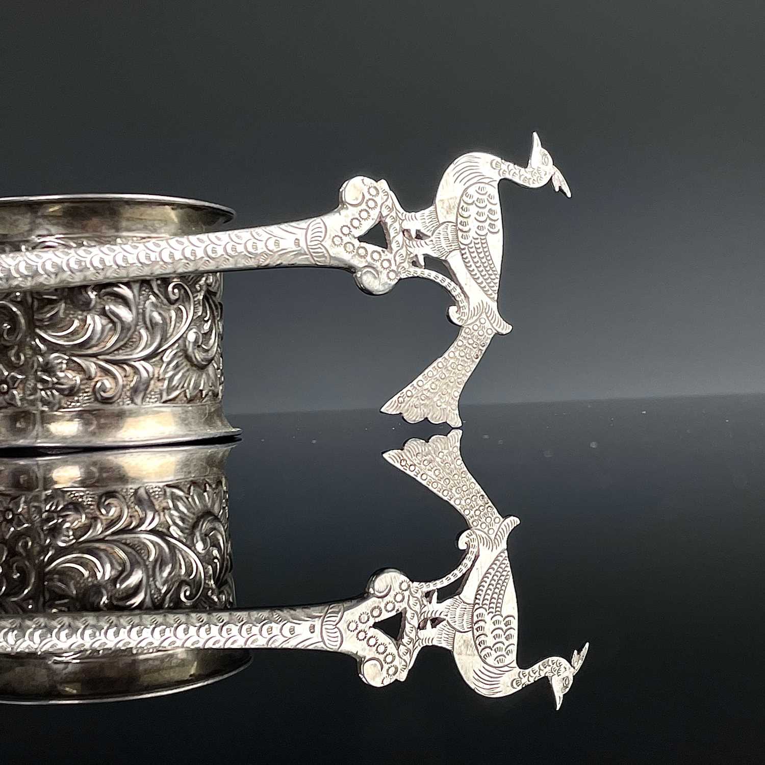 A Persian silver olive spoon with peacock finial, makers mark, length 20.5cm; together with a - Image 3 of 12