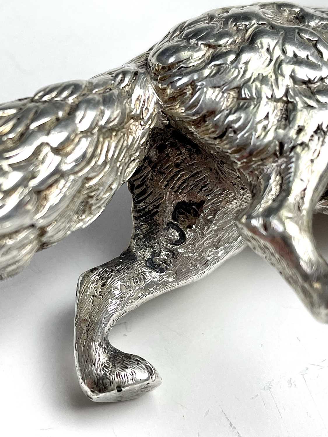 A good Victorian heavy silver pepperette modelled as a fox by William Hurcomb, London 1896, length - Image 9 of 15