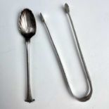 A Georgian provincial silver Onslow pattern teaspoon with shell bowl, makers mark stamped twice,