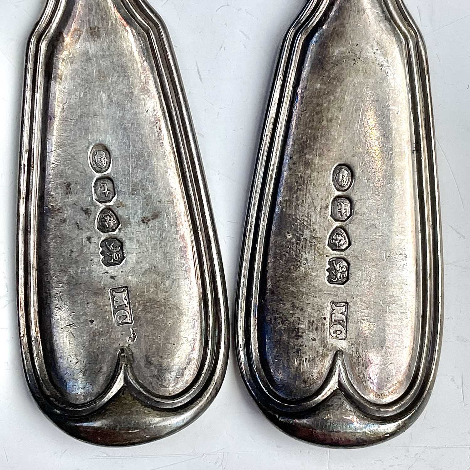 A pair of William IV fiddle thread pattern table spoons, maker MC, London 1834, weight 5.80toz - Image 2 of 4