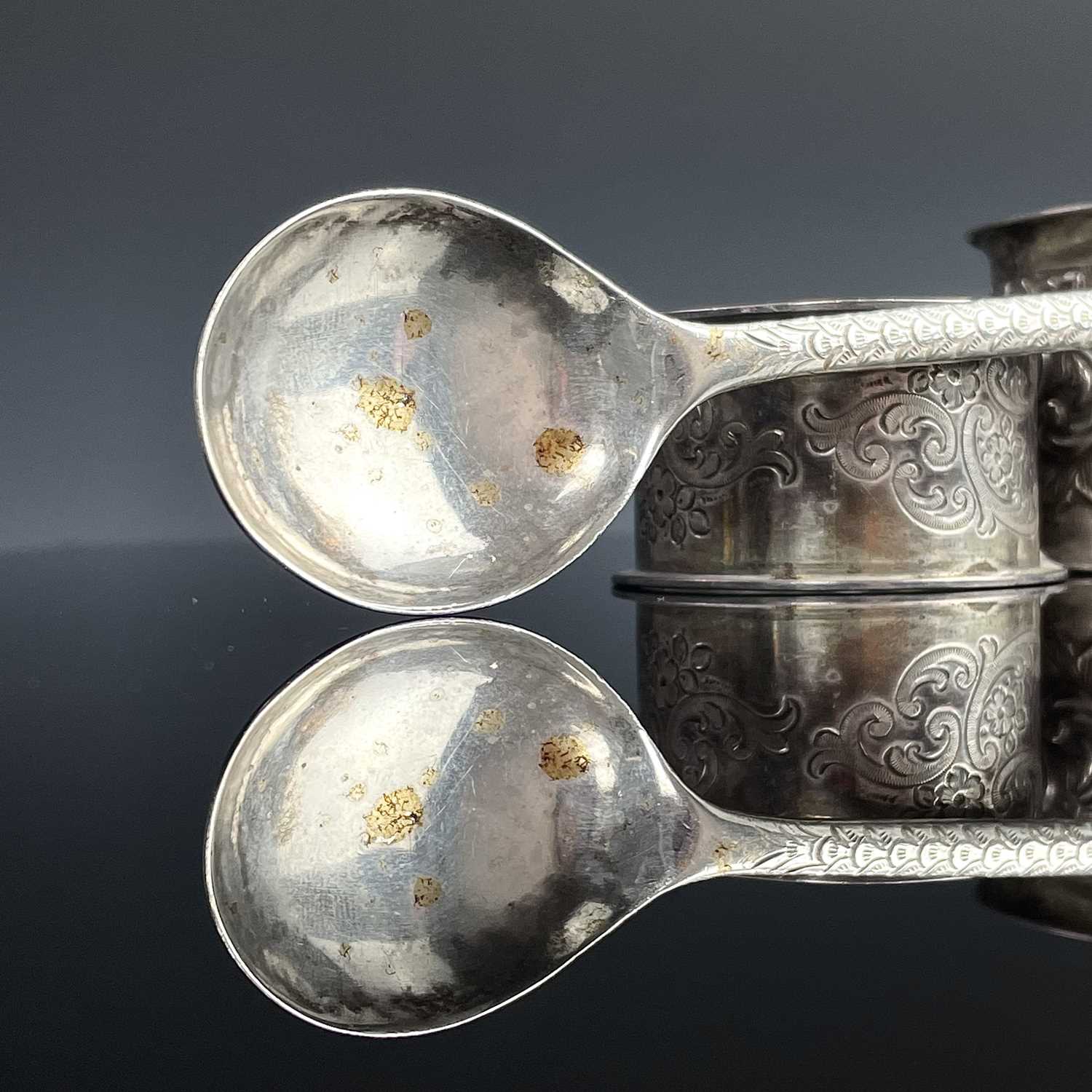 A Persian silver olive spoon with peacock finial, makers mark, length 20.5cm; together with a - Image 2 of 12